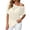 Beige, variant on .Women's Crew Neck Short Sleeve Basic T-Shirt, Solid Color Curved Hem Slim Casual Plain Te.Red.XXL