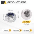 thumbnail image 2 of 60 Pcs M6x1mm Lock Nuts, 304 Stainless Steel Nylon Insert Self-Locking Nut, 2 of 6