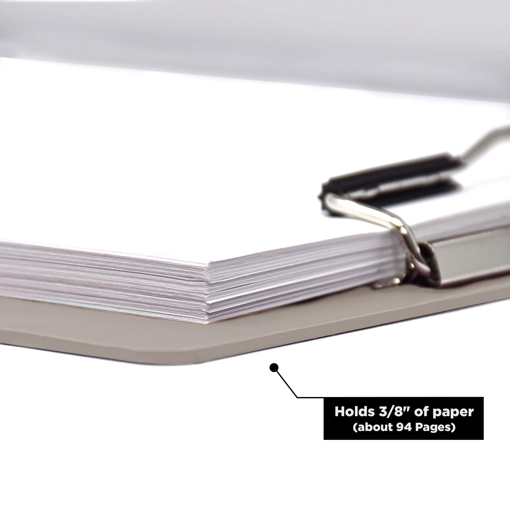 Carstens Heavy Duty Low-Profile Clipboard with Cover – Plastic, Almond