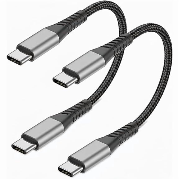 Quyaojz 6 inch Short USB C to USB C Cable, 2Pack 0.5FT iPhone Type C to Type C Charger Fast Charging Cable 60W for iPhone 17 16 15 , Samsung Galaxy S25 S24 S23, MacBook, iPad, USBC to USBC Cable