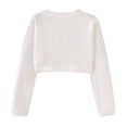 thumbnail image 5 of WIBACKER 2-8T Girl Long Sleeve Bow Bolero Cardigan Kids Front Open Knit Shrug Cropped Sweaters Tops, 5 of 7