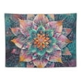 thumbnail image 5 of Fenyluxe Mandala Lotus and Outer Space Tapestry Bohemian Hippie Mandala Tapestry Psychedelic Aesthetic Flower Wall Tapestry Galaxy Space Tapestry Wall Hanging for Home Decor  40x30inch, 5 of 6
