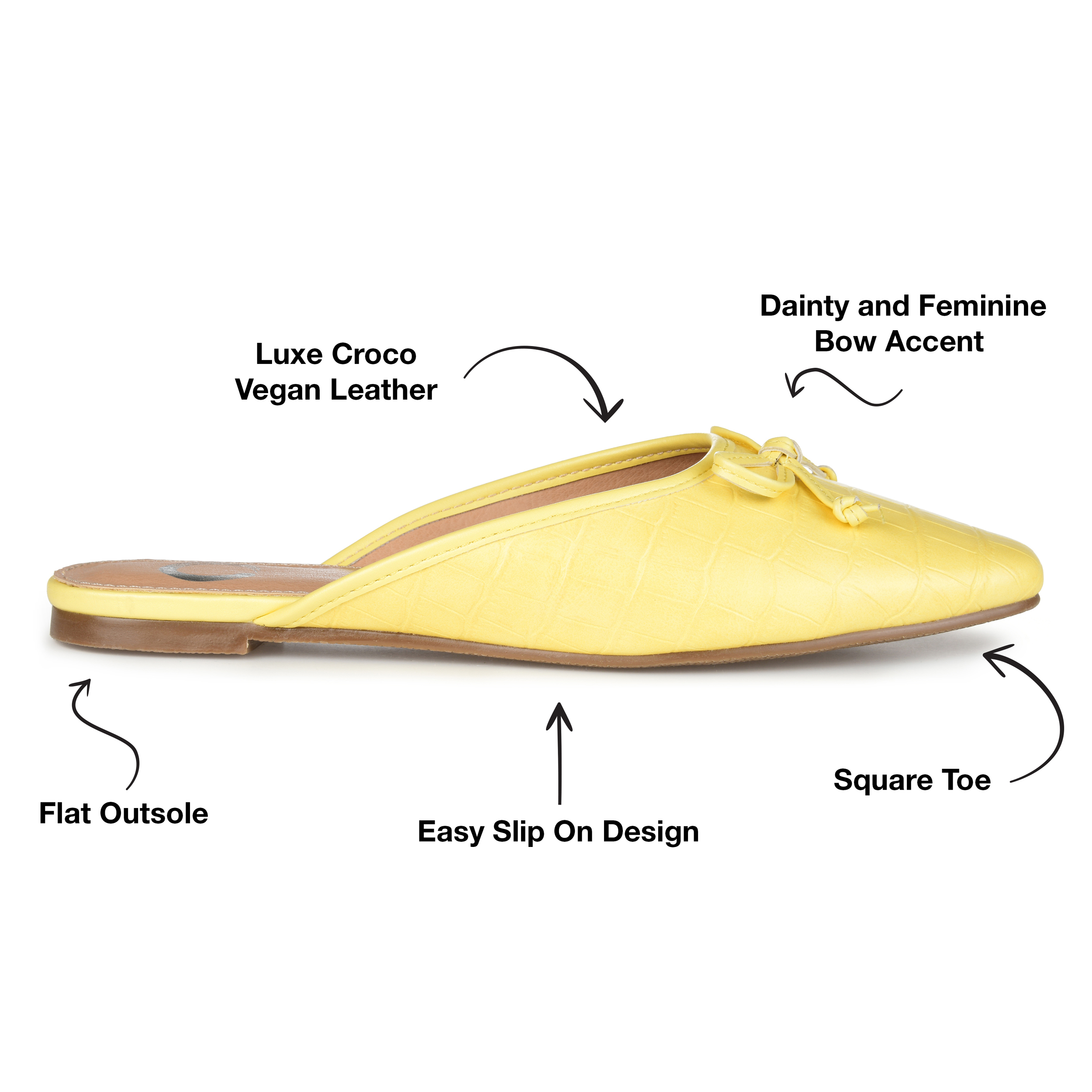 Journee Collection Womens Tammala Slip On Square Toe Mules Flats