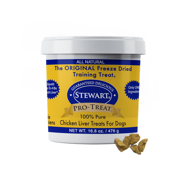 Stewart ProTreat Freeze Dried Chicken Liver Dog Treats, 16.8 oz. Tub