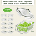 thumbnail image 3 of GPED 20 Pcs Food Storage Containers with Lids, Airtight Stackable Kitchen Bowls Set Meal Prep Containers-BPA Free Leak Proof Plastic Lunch Boxes- Freezer Microwave Safe (10 Lids + 10 Containers), 3 of 8