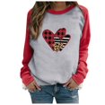thumbnail image 1 of Prime Same Day Delivery Items Women Casual Raglan Long Sleeve Valentine Printing Shirt Pullover Tops Blouse, 1 of 5