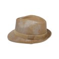 thumbnail image 2 of WITHMOONS Fedora Hat Classic Faux Leather Short Brim with Band GN61332 (Beige), 2 of 4