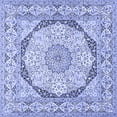thumbnail image 1 of Ahgly Company Indoor Square Medallion Blue Traditional Area Rugs, 3' Square, 1 of 4
