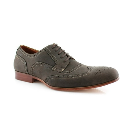 

Ferro Aldo Vincent MFA139356E Mens Classic Perforated Duo-Texture Lace-up Wingtip Oxford Dress Shoes