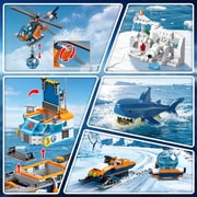 482PCS Arctic Icebreaker Ship Building Blocks Set with Helicopter, Boat & Polar Bear, Ocean Adventure STEM Construction Toy for Kids Boys Ages 6-12