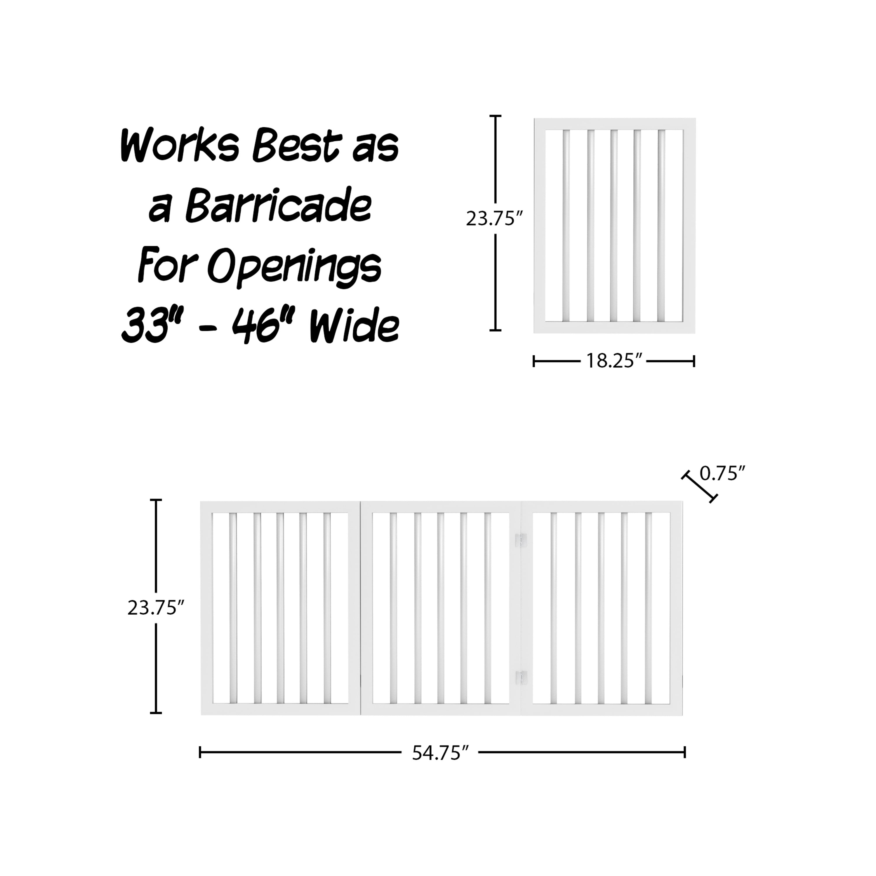 PETMAKER 3-Panel Indoor Foldable Pet Gate for Stairs or Doorways (White)