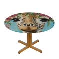 thumbnail image 3 of Patifu Giraffe Flowers Round Tablecloth Stain-Resistant Washable Indoor Outdoor Table Cover for Restaurants Weddings Parties Home Decor 46"-50, 3 of 8