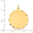 thumbnail image 2 of Auriga Fine Jewelry 14K Yellow Gold .018 Gauge Engravable Scalloped Disc Charm for Women (L-31mm, W-25mm), 2 of 4