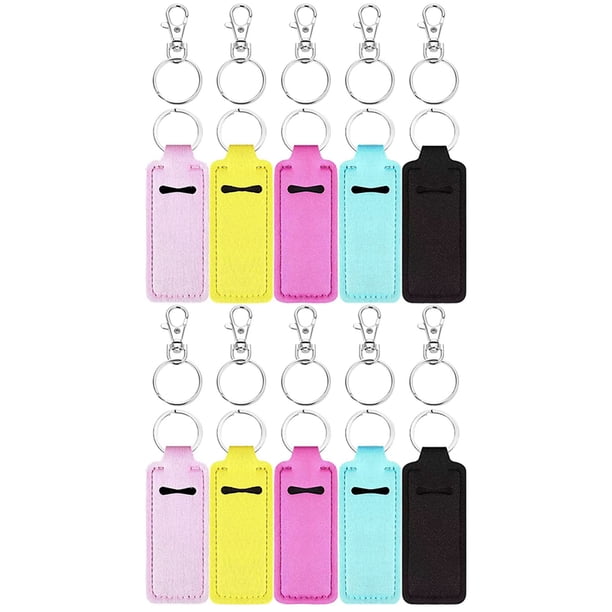 unbranded 10Jgo Estuches Protectores Para Lápiz Labial Con Llavero En Colores Variados Para Uso En Automóvil Y Viaje
