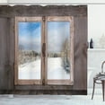 thumbnail image 1 of Ambesonne Rustic Shower Curtain, Winter Season Scene, 69"Wx70"L, Umber White Blue, 1 of 2
