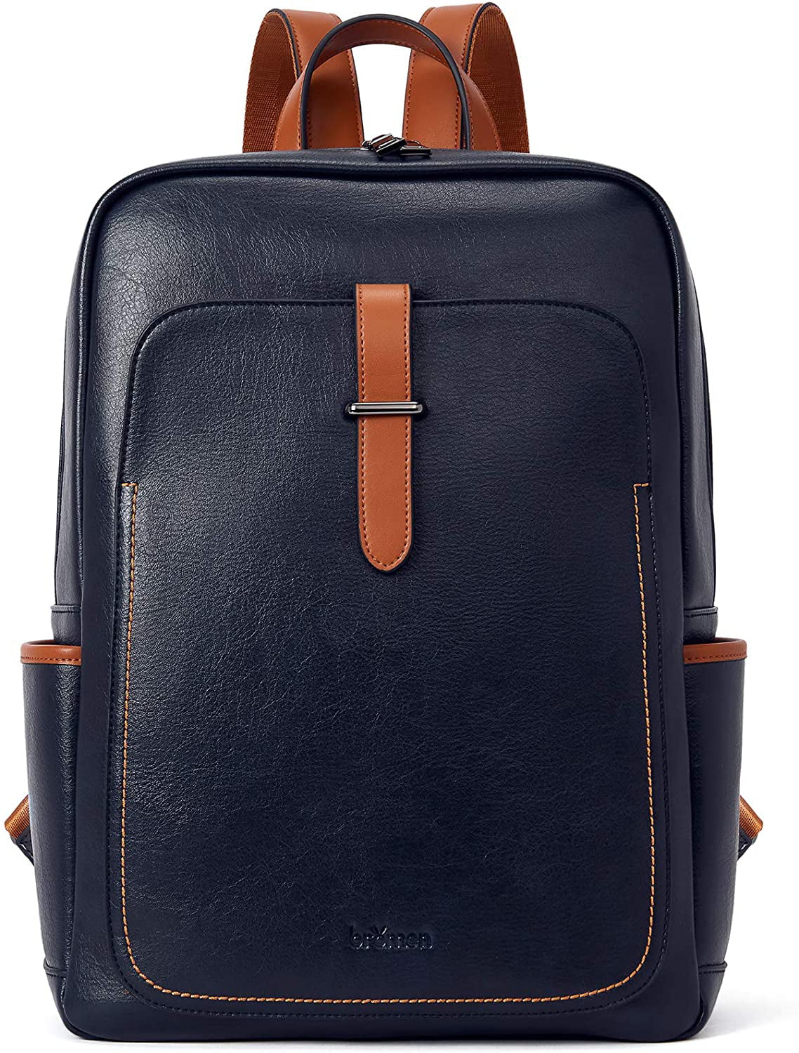 BROMEN Leather Laptop Backpack Purse for Women Travel 15.6 inch Computer Bag Fashion College School Bookbag