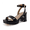 Black, variant on Cherry Platform Heels for Women – Women's Dress Sandals with Chunky Block Low Heel with Adjustable Ankle Strap - Runs Large, Size Down Half Size