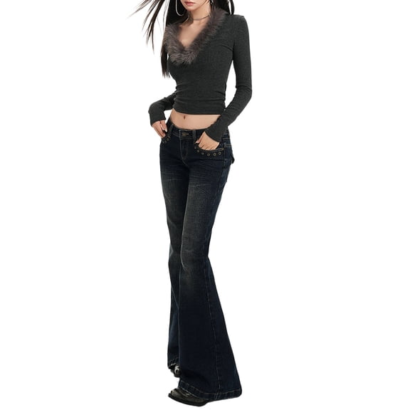 Women'S High-Waisted American Jeans-Versatile Fashion for All Seasons Blue XS