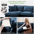 thumbnail image 6 of Cloud Couch Sectional, U-Shape 4-Seater Sofa with Deep Seats & French Edges, Blue Living Room Couch with Big Pillows, Soft Chenille Fabric, Comfy Wide Sofa for Apartment, 6 of 14
