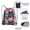 thumbnail image 4 of Wukai Rose Flowers Waterproof Drawstring Backpack with Zipper Pocket,Large Foldable Gym Bag for Women and Men, Perfect for Sports, Yoga, and Travel, 4 of 8