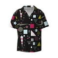 thumbnail image 3 of Goofa Colorful Geometry Printed Men's Casual Short-sleeved Shirt,Lightweight Breathable Button-down,Summer Casual men's top,Versatile Fashion shirt-XX-Large, 3 of 7
