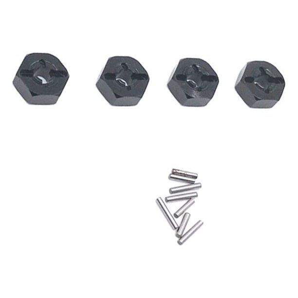 Bewildely Adaptador de cubo hexagonal de 12mm para coche teledirigido de 4 piezas, convertidor de cubos de Metal para vehículo, actualización Type1 NO1
