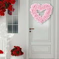 thumbnail image 5 of Pink Heart Shaped Wreath, Artificial Wreath Ornament,Proposal Front Door Wreath Door Hanging Wreath for Window Festival, 5 of 7