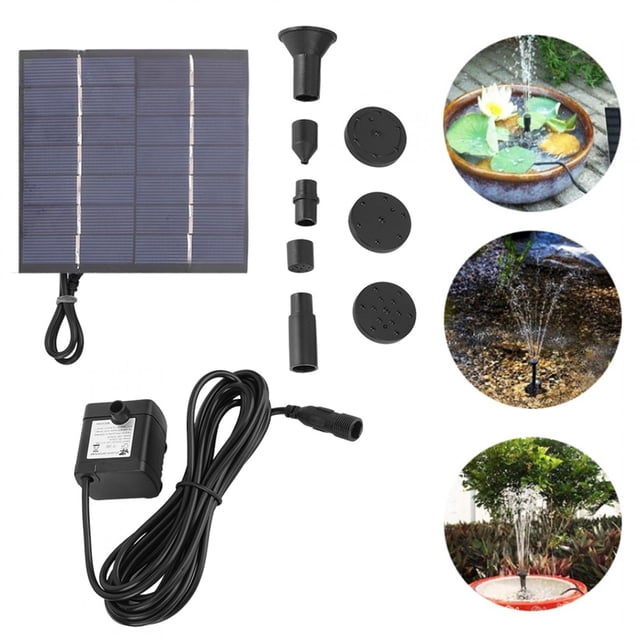 Bomba de fuente, bomba de agua sumergible con panel de energía solar de 1,4 W, fuente solar adaptada para la perfección Jadeshay A