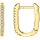 thumbnail image 1 of Aretes Huggie JAMW en Forma de U con zirconia cúbica en plata de ley 925 chapada en oro rosa Blanco amarillo, 1 of 4