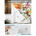 thumbnail image 3 of No Hook Shower Curtain with Snap in Liner Kingfisher Shower Curtain -Fabric Waterproof Inner Liner, Bird Flower Shower Curtains Washable 54"x78", 3 of 9