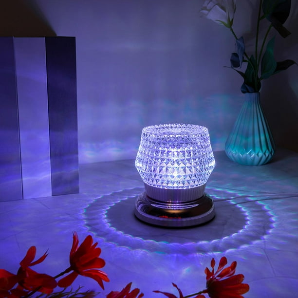 Lampe de table en cristal Lampes de bureau RVB Petites lampes de