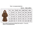 thumbnail image 2 of Men Women Medieval Cloak Halloween Hooded Robe Monk Robe Cape Sleeve Wizard Guide Death Long Cloak Costume, 2 of 5