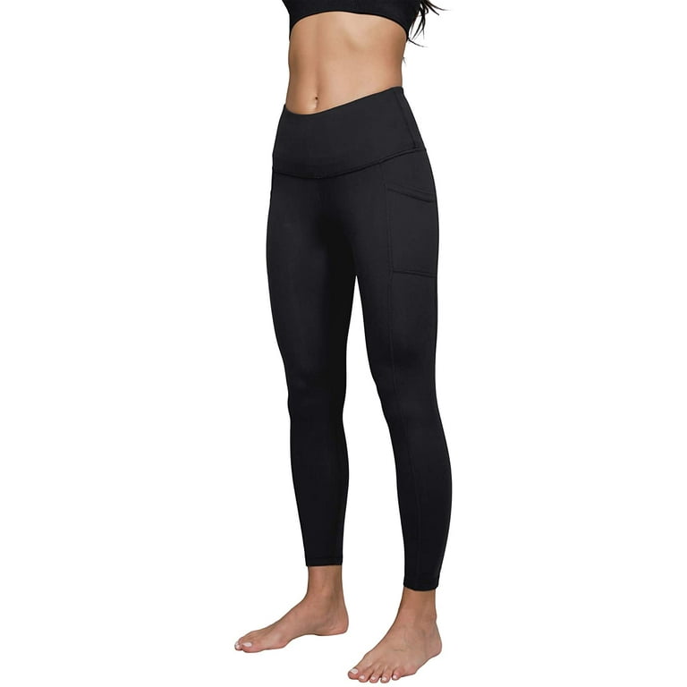 Yogalicious Lux Women's High Rise, Ankle Length Yoga Pants with Side  Pockets (Black, XS) 