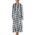 thumbnail image 1 of Qiopertar Chemise à Col Rabattu Imprimée pour Femmes Manches Longues Taille Élastique Grande Robe en Solde à Moins de 5$ en Solde, 1 of 4