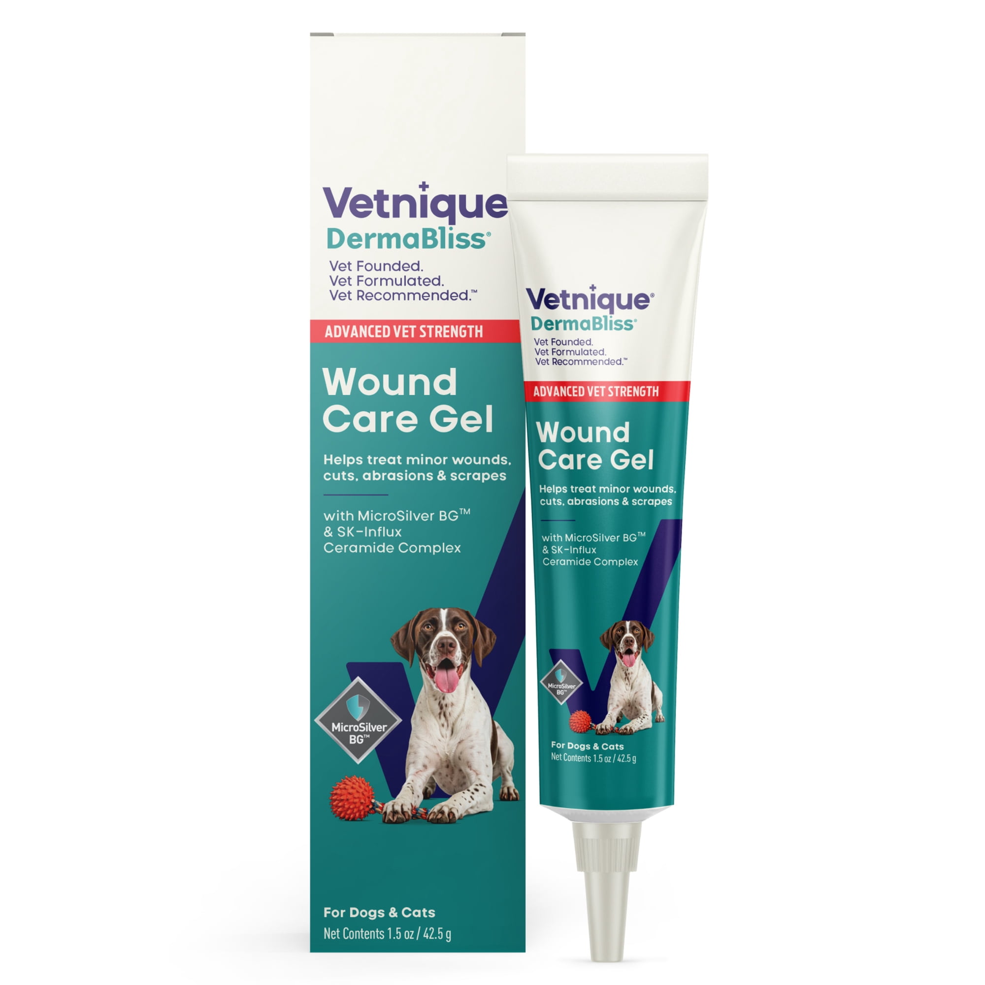 Vetnique Labs Dermabliss Vet Strength Antibacterial Wound Care Gel for Dogs & Cats, 1.5 oz