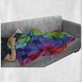 thumbnail image 6 of Colorful Soft Flannel Fleece Throw Blanket, Rainbow Colored Contour Display Futuristic Block Brick-Like Geometric Artisan, Cozy Plush for Indoor and Outdoor Use, 50" x 70", Multicolor, by Ambesonne, 6 of 6