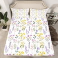 thumbnail image 2 of Homewish Spring Garden 4pcs Bed Sheets for Teens,Purple Yellow Pink King Sheets,Chic Flowers Super Cozy Sheet Set,Luxury Bedroom Decor, 2 of 7