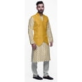 thumbnail image 2 of Atasi Printed Kurta Pajama Jacket Set Mandarin Collar Traditional Ethnic Shirt, 2 of 5