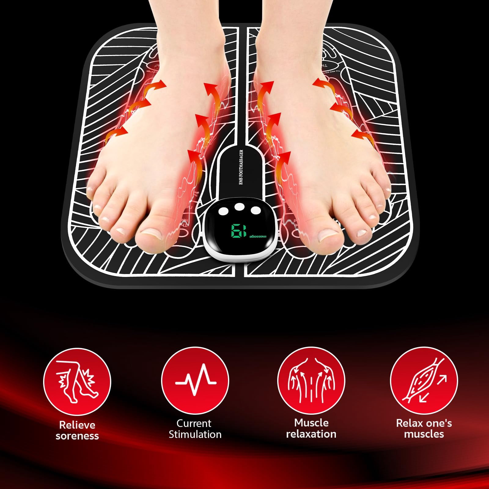 Dknyangive EMS Foot Massager with Remote Control, Feet-Massager-for-Plantar-Fasciitis, Neuropathy-Pain-Relief for Feet and Improved Circulation or Muscle Relaxation