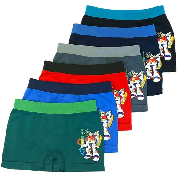 ToBeInStyle Boy's Pack of 6 Seamless Boxer Briefs "Anime Robot"