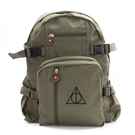Harry Potter Ly Hallows Symbol Military Backpack Durable School Book Bag