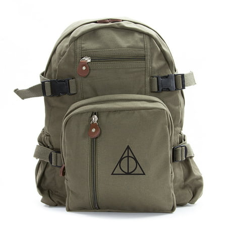 Harry Potter Deathly Hallows Symbol Military Backpack Durable School Book