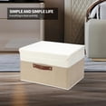 thumbnail image 6 of 8 Pack Decorative Storage Bins Containers Fabric Bins with Lids Storage Baskets Bulk for Shelves Drawers, Desktop, Closet, Playroom, Classroom, Office, Bedroom, (15INx10INx10IN, Beige/White), 6 of 6