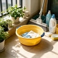 thumbnail image 2 of Laundry Basin,Thickened Large Capacity Deep Basin with Dual Comfort Grip Handles for Kitchen Sink Laundry 5.51x14.17 Inch,Yellow, 2 of 6