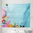 thumbnail image 1 of Balloons Tapestry, Birthday Items Wooden Rustic Background Hat Party Presents Lollipop, Fabric Wall Hanging Decor for Bedroom Living Room Dorm, 5 Sizes, Pale Sky Blue Baby Pink, by Ambesonne, 1 of 1