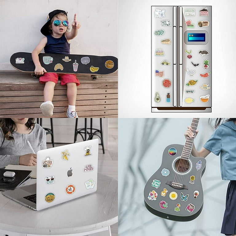 Cute Food Water Bottle Sticker 100PCS Aesthetic Fashion Sticker Laptop  Refrigerator Guitar Skateboard Vinyl Waterproof Sticker Suitable for  Children