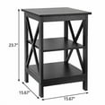 thumbnail image 2 of TYUIOP Black/White/Brown X-Design 24 Inch Sofa Side End Table - Compact Living Room Bedroom Accent Table, Sturdy X-Frame for Stability, Ideal for Holding Drinks/Remote/Decor. Black 1, 2 of 10