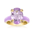thumbnail image 3 of Ross-Simons 5.00 Carat Amethyst Ring With Amethyst and Pastel Purple Enamel in 18kt Gold Over Sterling, Women's, Adult, 3 of 7