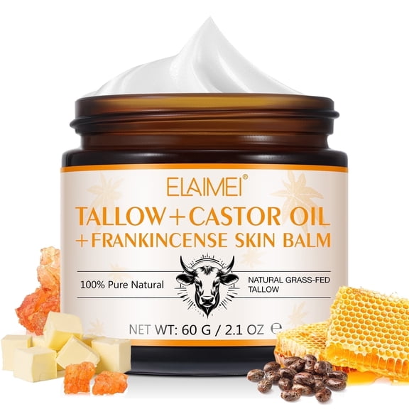 100% Grass-Fed Beef Tallow Skin Care Cream, Face & Body Moisturizer for Soothes & Calms Sensitive Skin, 2.1 oz