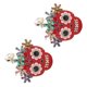 thumbnail image 4 of Pendientes llamativos con diamantes de imitación y aros de aleación para un glamour diario y un toque festivo. Pendientes con calavera roja brillante, 4 of 8
